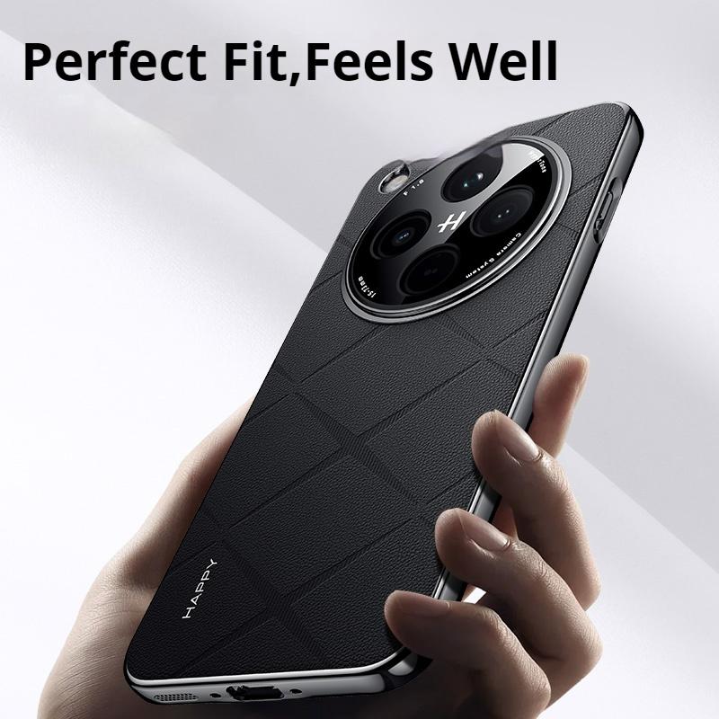 Fashion Leather Electroplated Hard PC Cover Case For OPPO Find X8 Pro X7 Ultra