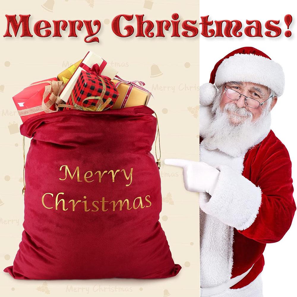 1 X Christmas TOY Bag Red Velvet Santa Claus Toy Bag Santa Toy Sack 89cm X 75cm