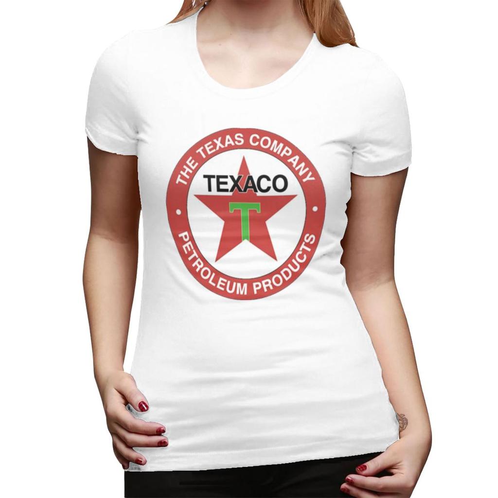 Vintage Texaco Logo TShirt for Women Round Neck Streetwear T Shirts Womens Short Sleeve Summer Clothes Tops