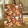 Christmas Gingerbread Man Hot Chocolate Mug Snowflake Blanket Flannel Holiday Decor Soft Warm Throw Winter Season Gift