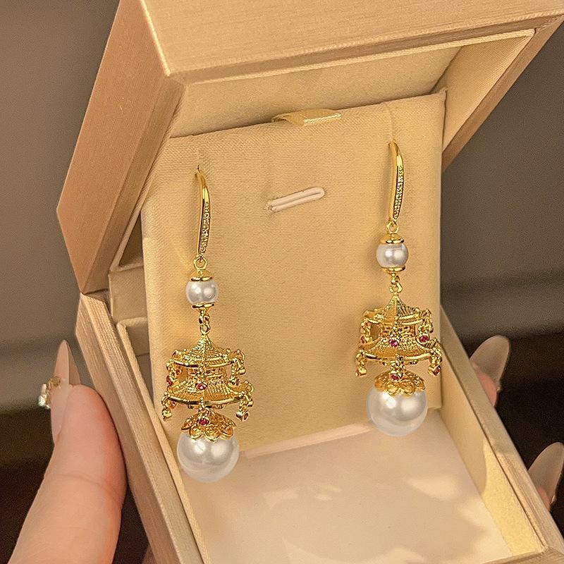 New Necklace Earring Accessories Versatile Ethnic Style Collarbone Chain Retro Pendant Chinese Bead Niche Female