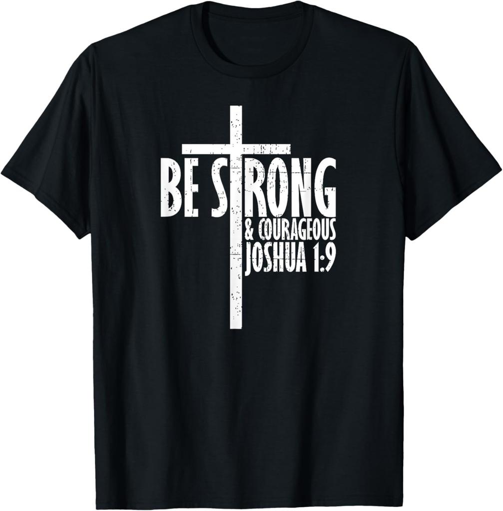NEW LIMITED! Christian Religious Be Strong & Courageous Joshua Tee - MADE IN USA