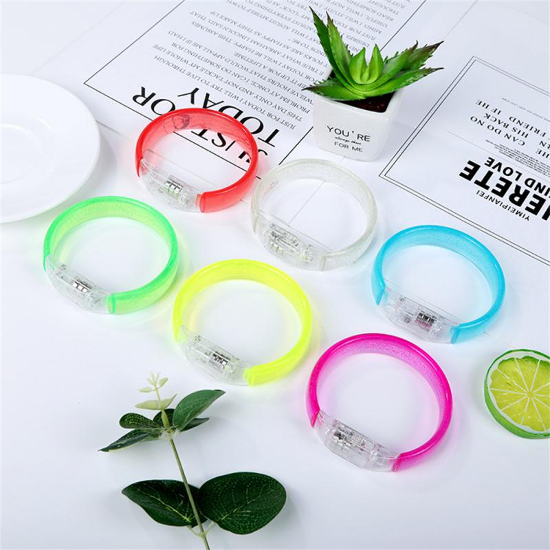 1/3/5Pcs Led Glow Bracelets Wristbands Acrylic Glow In The Dark Party Supplies Neon Light Up Bracelet Toys Wedding Party