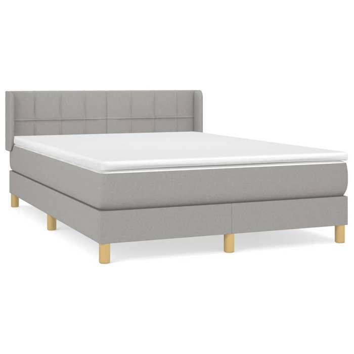 3130273 vidaXL Divan-lit Avec Matelas Gris Clair 140x200cm Tissu