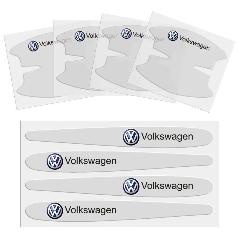 hijk1 ·8Pcs Car Door Handle Stickers Anti Scratch Protector Films For VW Tiguan Arteon Taigo Caddy Sharan Beetle CC Amarok Transporter