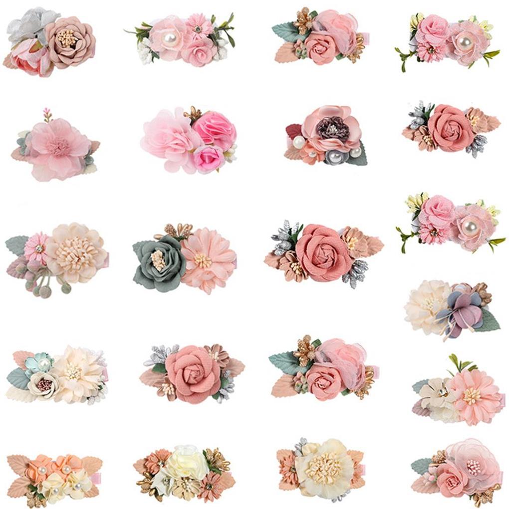 3 Pieces Hair Clip Head Decor Space Saving Exquisite Multicolored Party Decorative Flower Pins Headdress Kit Women Supplies