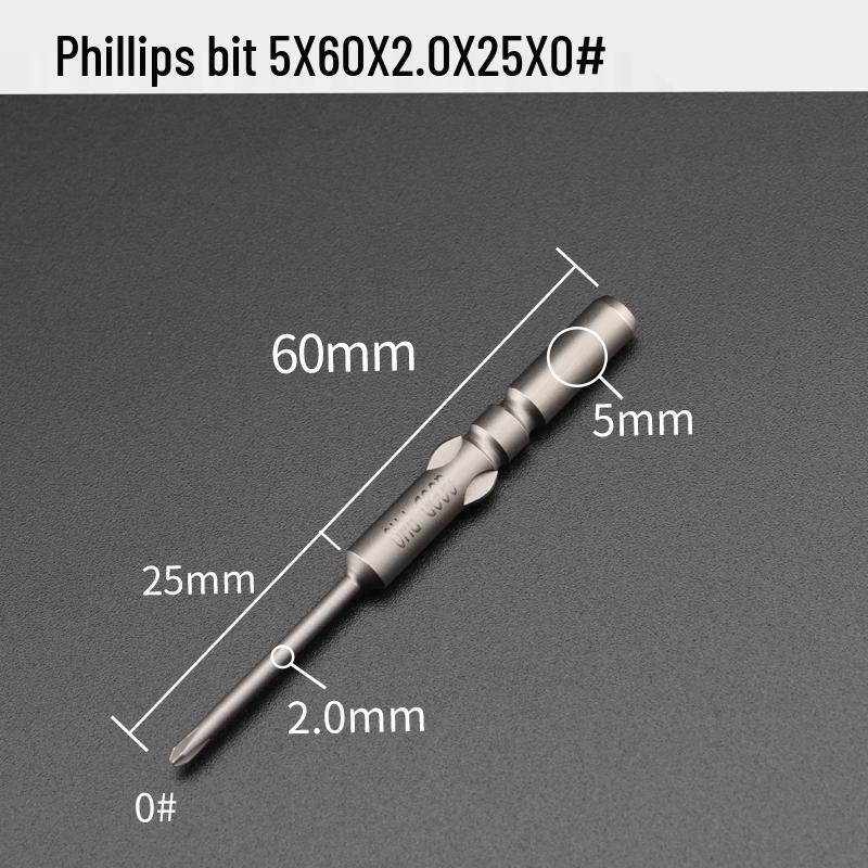 GOOD801 Electric Phillips Head Screwdriver Bit, 5mm Shank, 3mm Magnetic, 60mm Length
