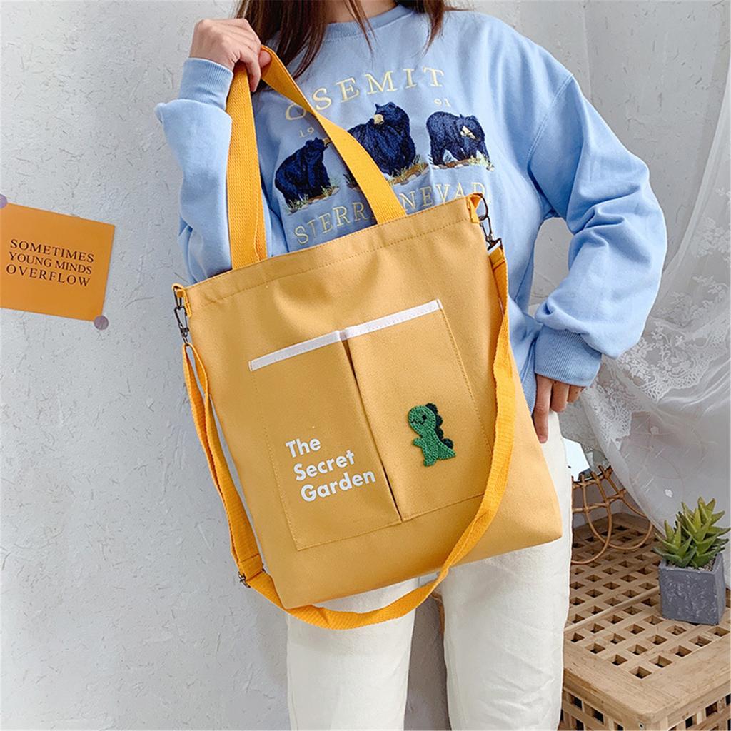 New Canvas Bags for Women Handbag Shoulder Bags Solid Color Totes Shopper Bags Casual Female Cross Body Bags
