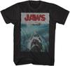 Jaws Tall T-Shirt Curved Lines Movie Poster Black Tee