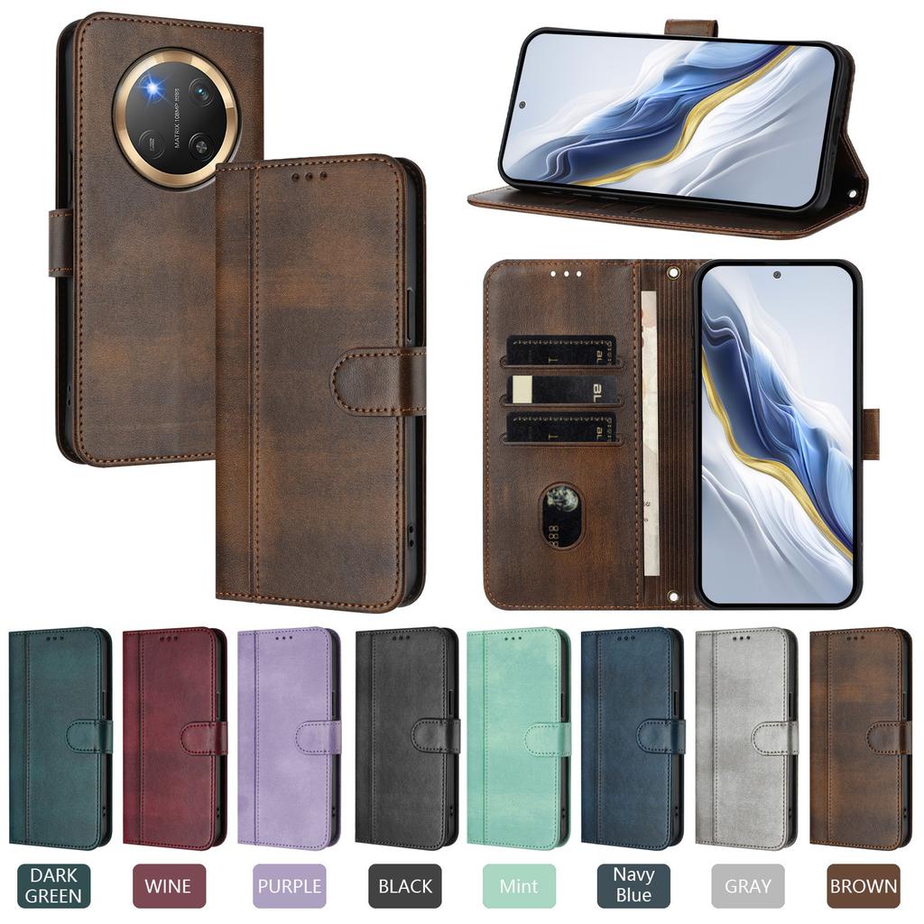 Premium Magnetisches Leder-Portemonnaie-Cover, Anti-Drop Stoßfeste Hülle mit Magnetverschluss für Honor X30 X9d X9c X8c X8b X7A X6c X6b