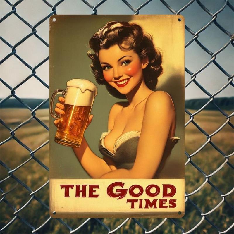 Lamiere Pin-Up Girl, Decorazione Metallica per Officina Garage 20x30cm