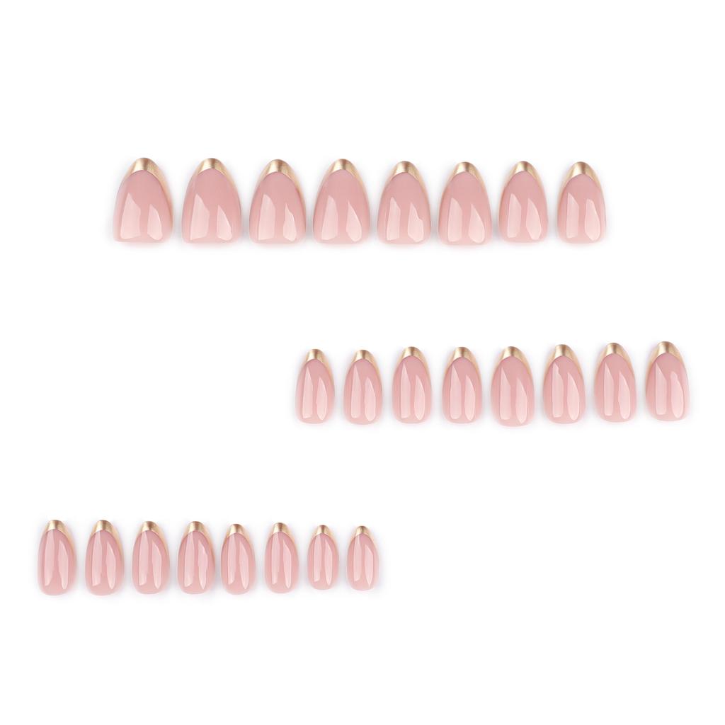 24Pcs Wearing Nails Almond Nail European and American Wearable Nail Tips Press On Nails Detachable Fake Nails