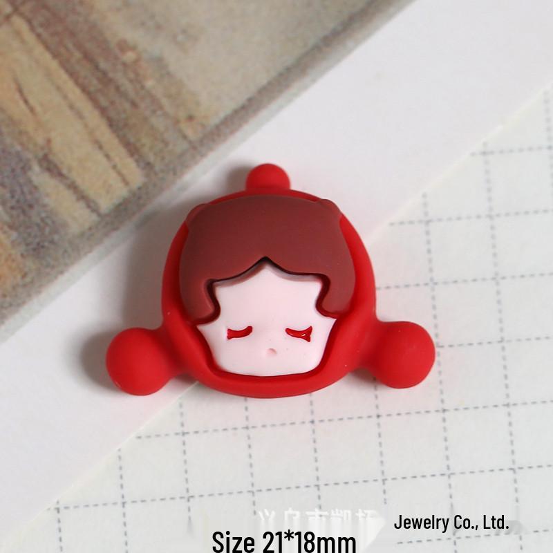 Cartoon Head DIY Resin Accessories: Phone Case, Hair Clip, Cup Decor & Fridge Magnets