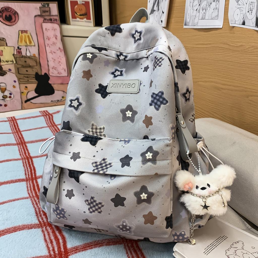 Schoolbag Female Junior High School High School Student Casual Printing Korean Version Niche Ins Backpack Mori College Student Computer Backpack
