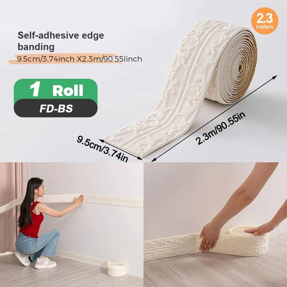 1 Roll 8mm Thickened SXP Foam Edge Banding Waterproof Self-Adhesive Peel & Stick Trim Soundproof Lightweight