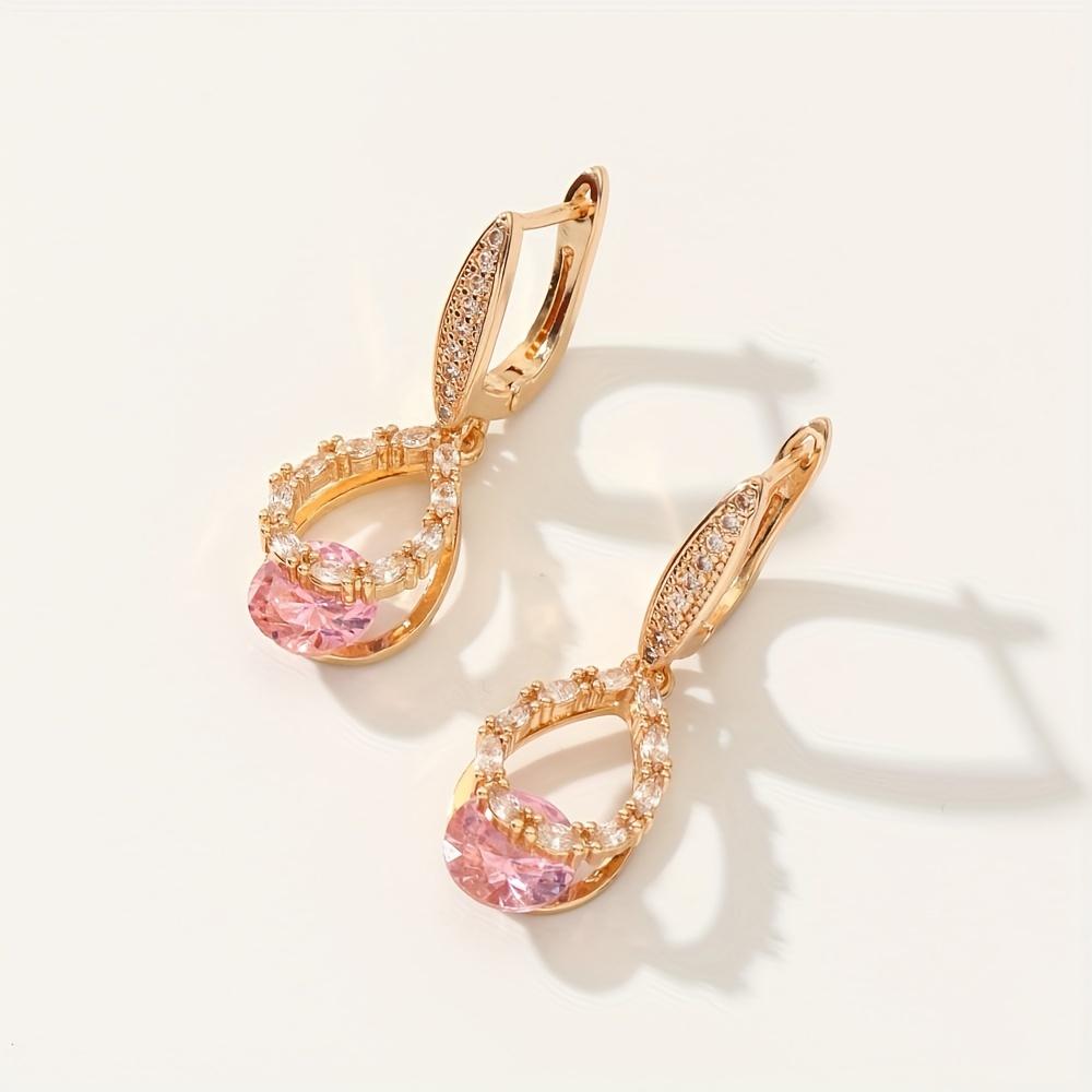 Luxurious Water Drop Shape Zirconia Dangle Earrings for Women 2025 New Fashion Earring Golden Party Jewelry Accessories