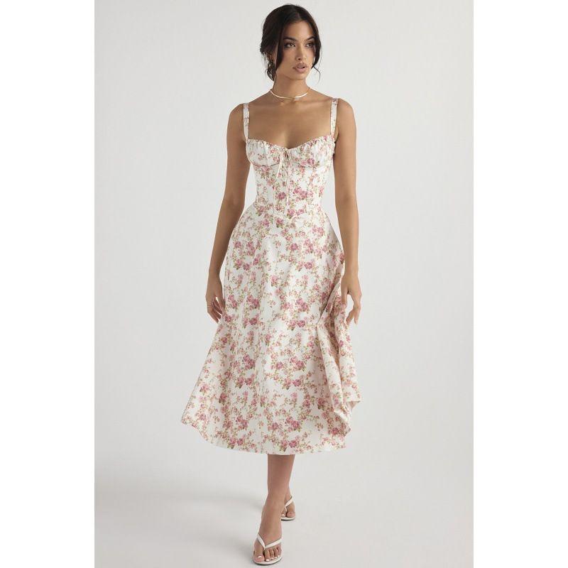 Floral Sexy Slit Suspender Dress Floral Sexy Slit Camisole Dress