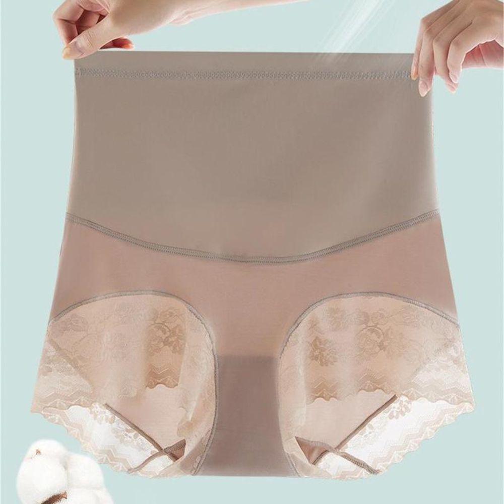 Lace Trim Slimming Underwear High Waist Shapewear Comfortable Tummy Control Panties  Women Wear