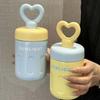 Keep Warm Keep Ice Love Handle Straw Cup Stainless Steel Coffee Mug Insulated Bottle Cup  Student