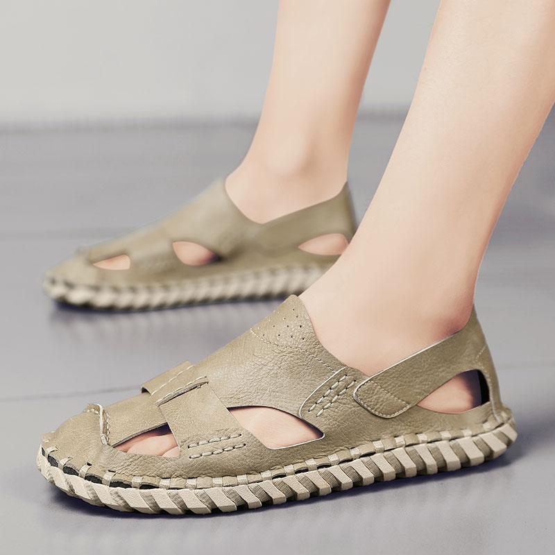 FashionSummer Outdoor Handmade Leather Casual Sports Sandals Men Roman Trekking Beach Sandalias Male Breathable Design Water Sneakers