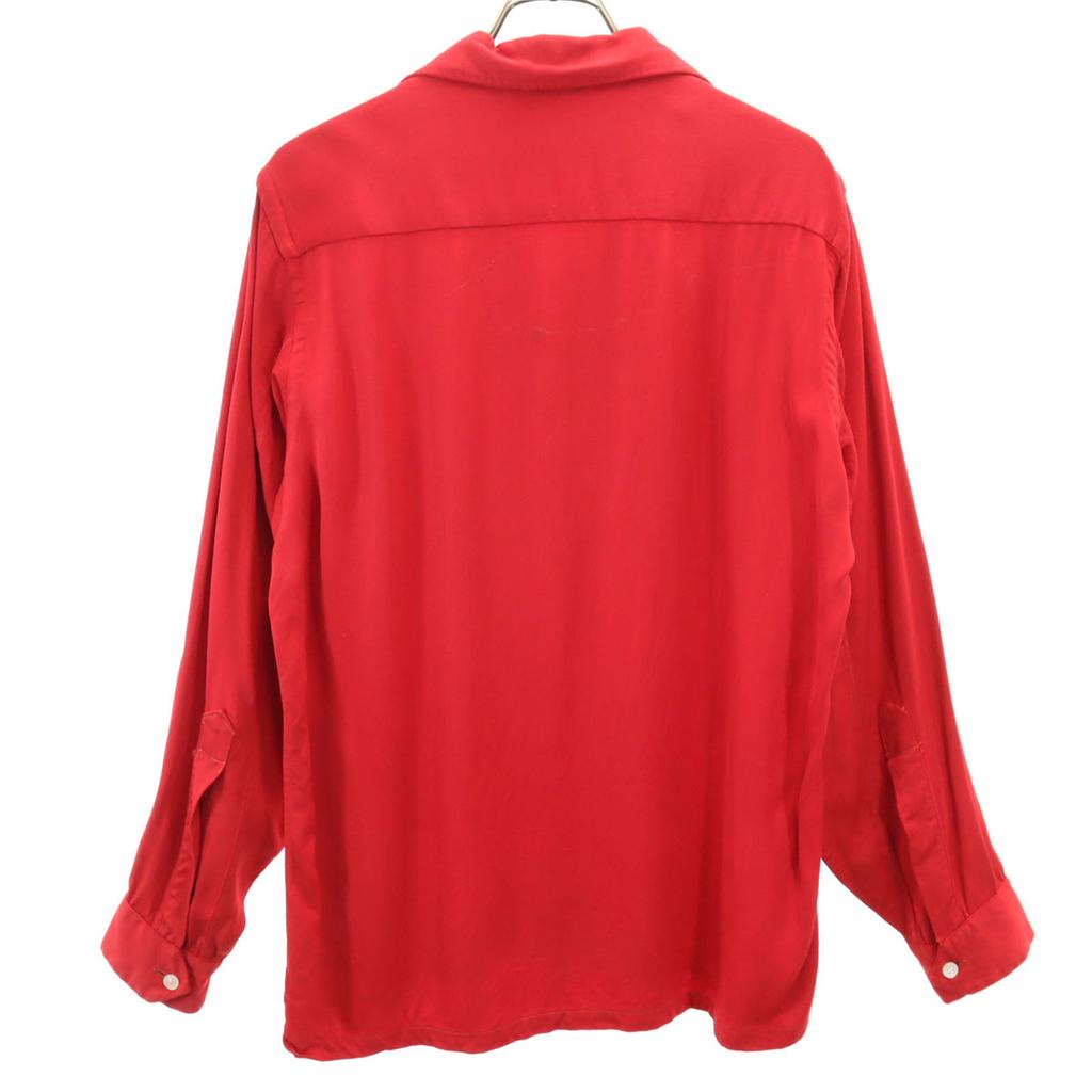 SKIPPER 50s Made in USA Vintage Long sleeve Open collar shirt S Red Men's Used