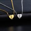 Cazador Arabic Letter Mini Heart Necklace for Women Stainless Steel Arab Alphabet Pendant Choker Chain Necklaces Jewelry 2026