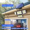 Solar Lights for Outside 247 LED IP65 Waterproof 800lm Solar Wall Lamp with Remote Control 4 Heads Solar Flood Street Light