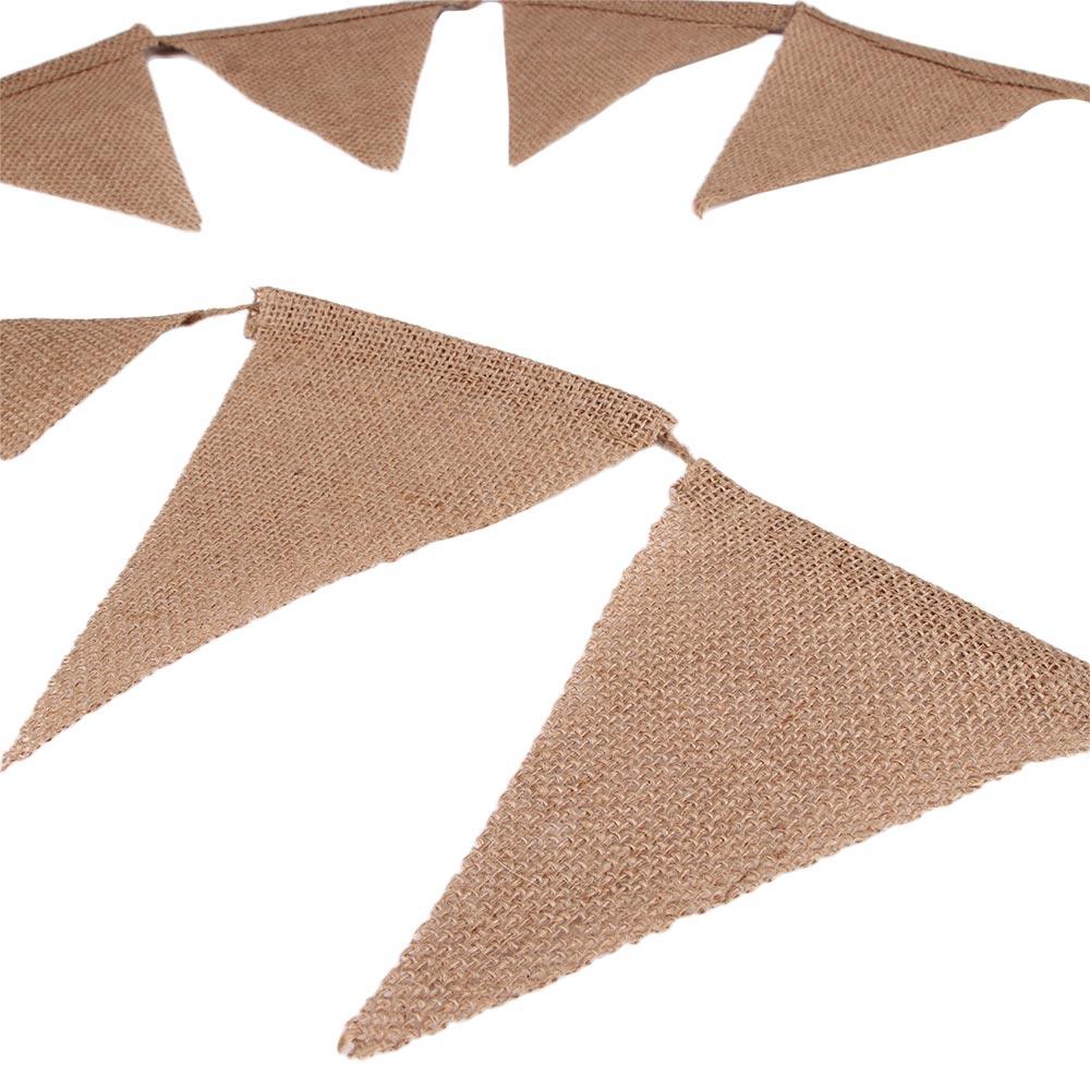 Fabric Wonderful Vintage Decor Burlap Chic Shabby Wedding Jute Banner Hessian Bunting Lace Bunting
