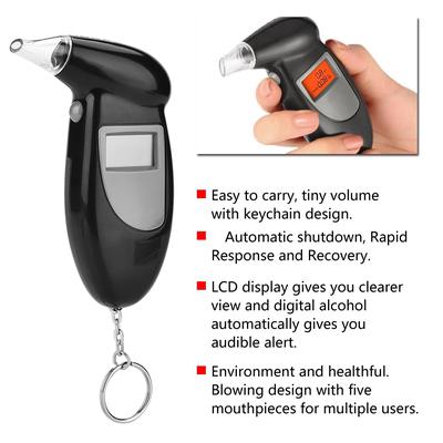 LCD obrazovka Profesionální alkoholový dechový tester Analyzer Detektor lži Alkohol tester Bez podsvícení