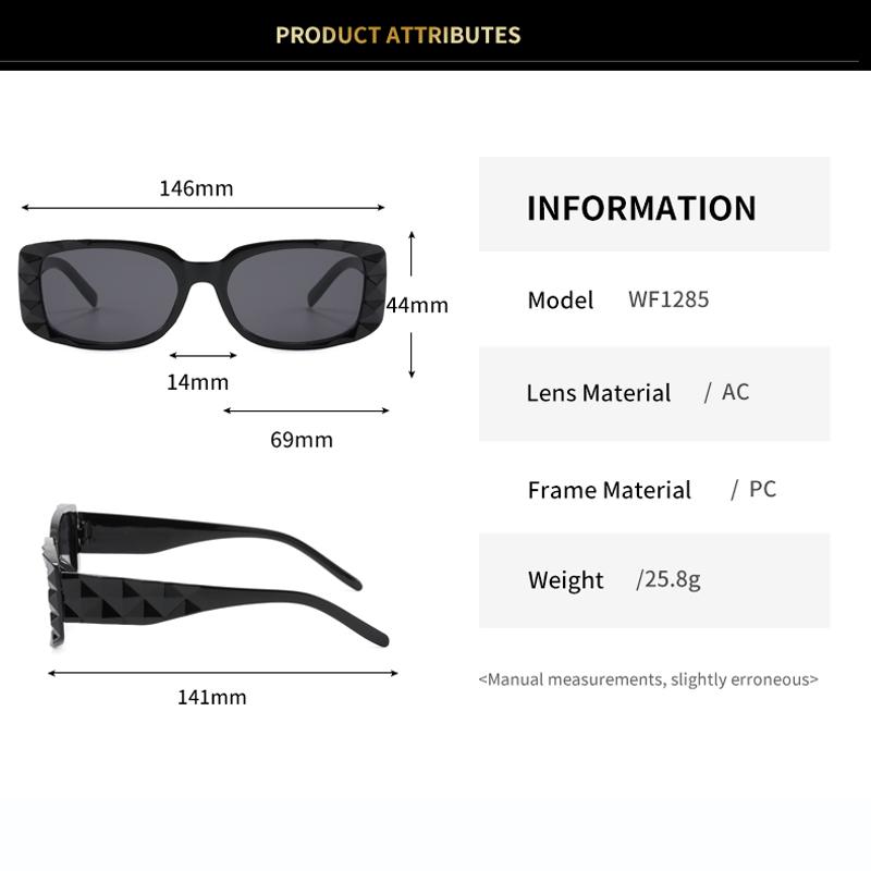 3PCS Square Fashion Women Sunglasses Y2K Hip Hop Vacation Beach Party Decoration Glasses Men