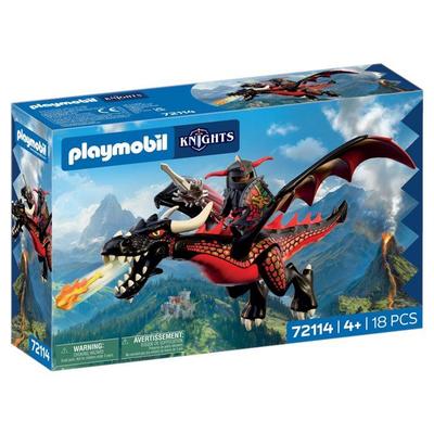 Playmobil 72114 Black Dragon & Knight, Adventure the Knights, 18 Pieces, from 4 Years