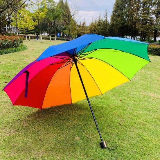 Yousheng Extra Large Rainbow Folding Umbrella Sun Blocking UV Protection Umbrella Waterproof Windproof 10 Ribs Kids Adults Sun Rain Umbrella