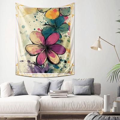 Vibrant Abstract Flower Tapestry Artwork for Bedroom  Living Room Decoration