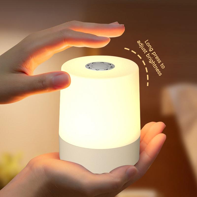 3 Farge Berøring Nattlampe USB-lading Nattlys Nattstemningslys Soverom Nattbordslampe Hjemmedekorasjon Barn Nattlampe