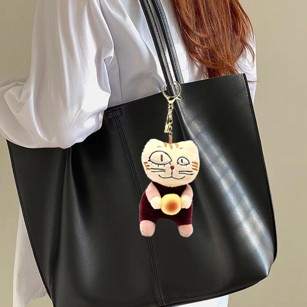 Fluffy Cute Cat Plush Doll Stuffed Animal Plush Key Chain Kawaii Cat Plush Keychain  Children