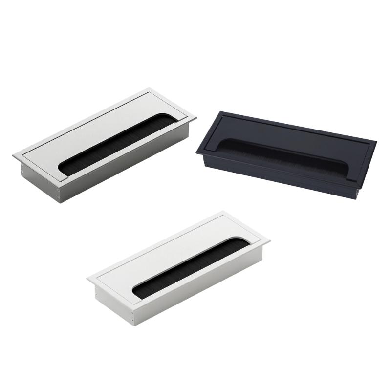 Table Cable Box Cover Aluminum Brush Opening Insert for Office Desks, Home Desks, and Daily Desk Cable Routing