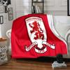 Red Lion Football Club Flannel Blanket, Soft Polyester, Modern Design, All-Season for Camping, Travel, Gifts for Holidays or Birthdays