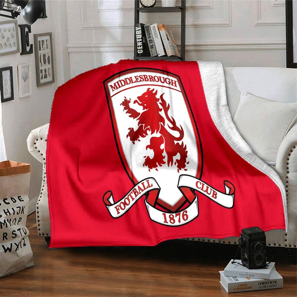 Red Lion Football Club Flannel Blanket, Soft Polyester, Modern Design, All-Season for Camping, Travel, Gifts for Holidays or Birthdays