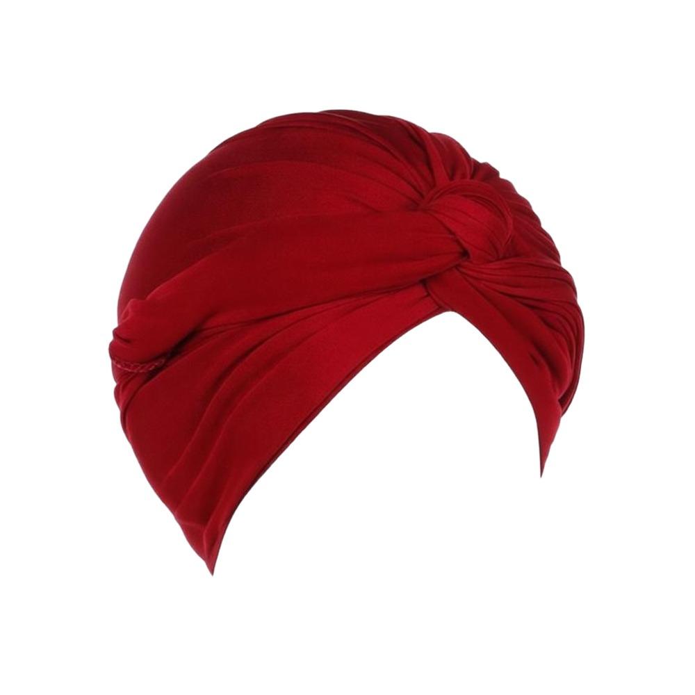Fashion Vintage Hijab Caps Elastic Soft Polyester Twist Knot Turban Hat Breathable Wrap Style Cancer Chemo Hat Hair Loss