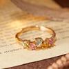 Adjustable Women's Ring with Natural Gemstone Tourmaline and S925 Silver, Stackable and Versatile Design