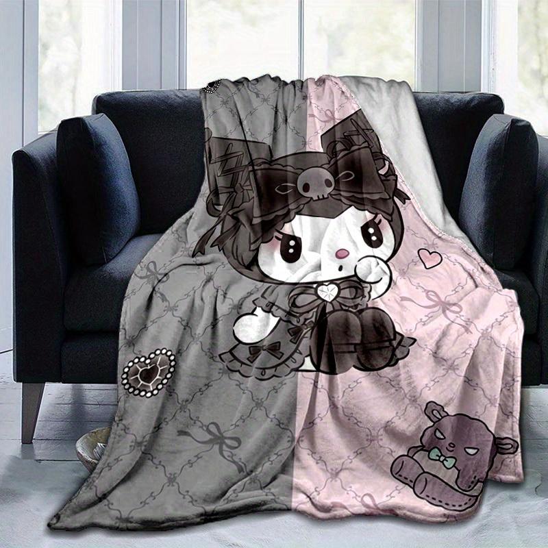1pc, Sanrio Cute Gothic Bunny Home Decor Blanket: Perfect Gift for Bedroom, Living Room, Travel, Camping, Car, Beach, Office Naps. Cozy Flannel Throw