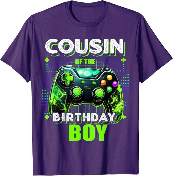 

Cousin,Brother,Sister of The Birthday Boy Matching Video Game Birthday T-Shirt Humor Funny Gamer Graphic Tee Sons Daughters Gift 4XL