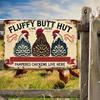 CoopChicDecor Metal Chicken Wall Art Vintage Fluffy Butt Hut Plaque for Home  Garden Decor