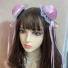 Lace Bowknot Hair Bun Cover Hairclip for Cosplay Party Costume Side Clip Halloween Headwear Role Play Maid Headpiece