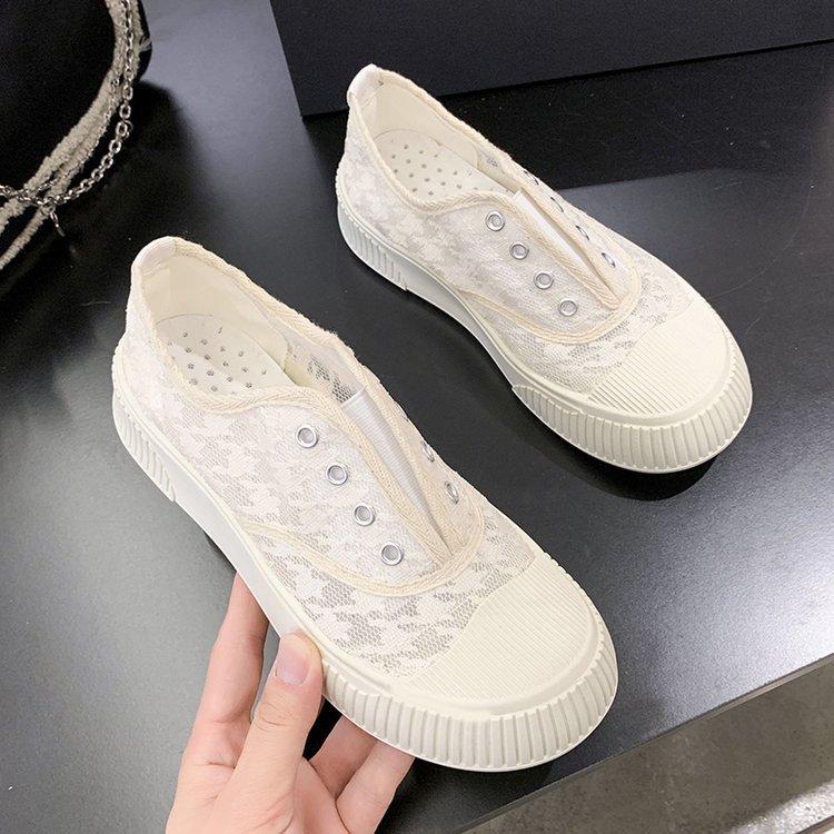 Wholesale Women's Shoes Spring and Autumn New Rubber Mesh Breathable Slip-on Sports Casual Shoes Mixed Batch