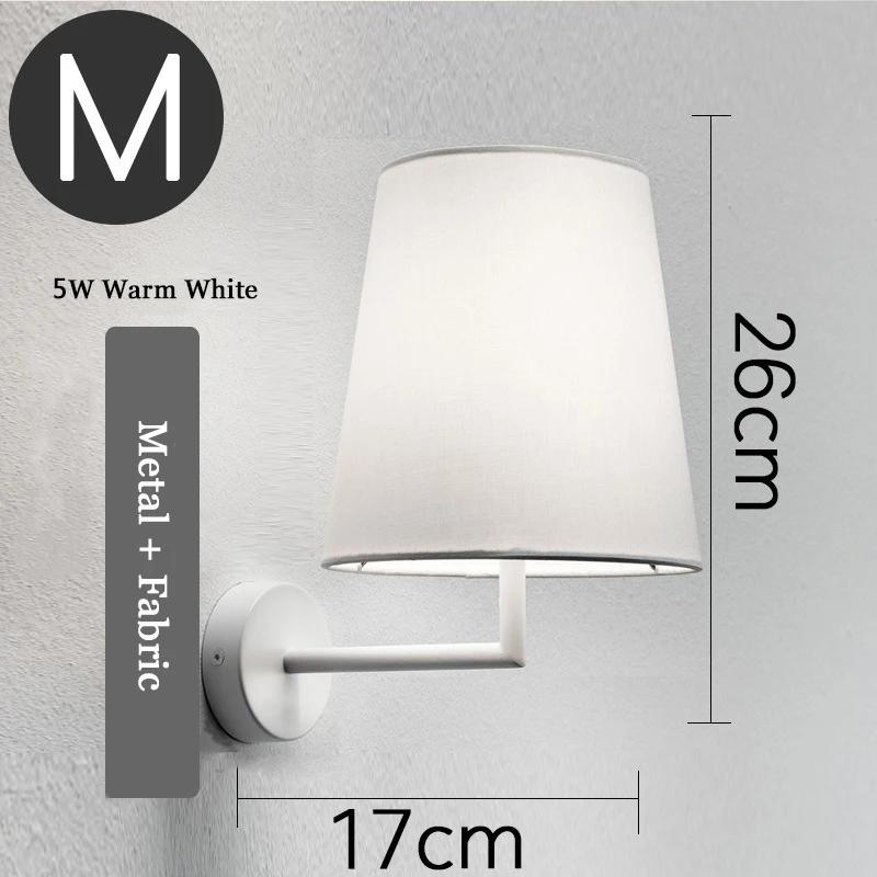 Nordic retro LED wall lamp American classic fabric lamp Bedroom lighting Living room sofa Corridor staircase Interior decoration