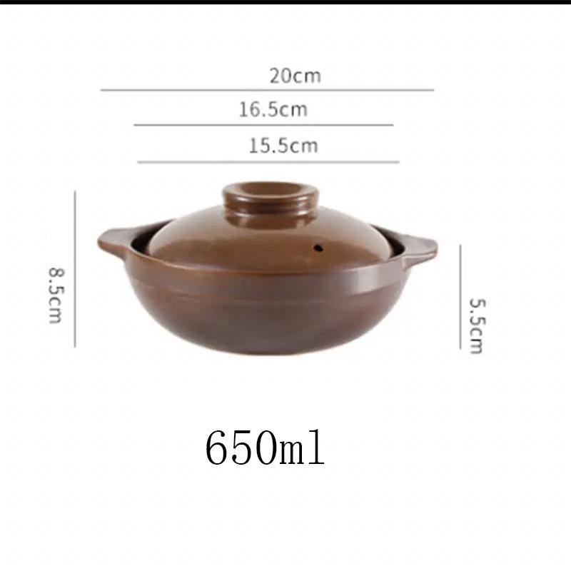 650ml 900ml Casserole Rice Noodle Porridge Milk Soup Clay Stew Earthenware Cooking Pot Decoct Chinese With Handle Ear Clay Pot