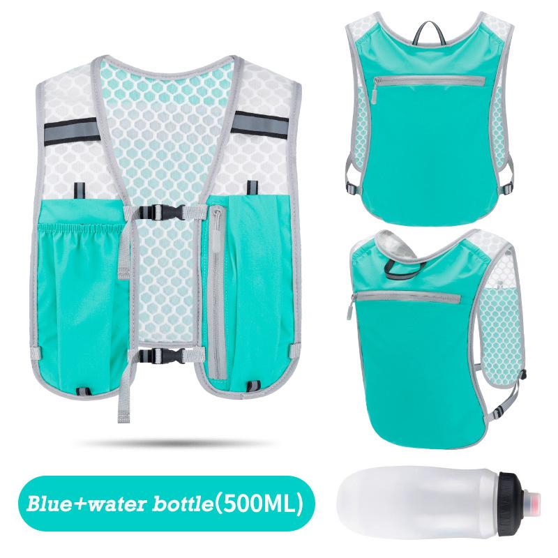 1pc Biking Running Storage Vest Lightweight Running Vest Reflective Phone Water Bottle Storage Pocket Mesh Breathable Sport Vest