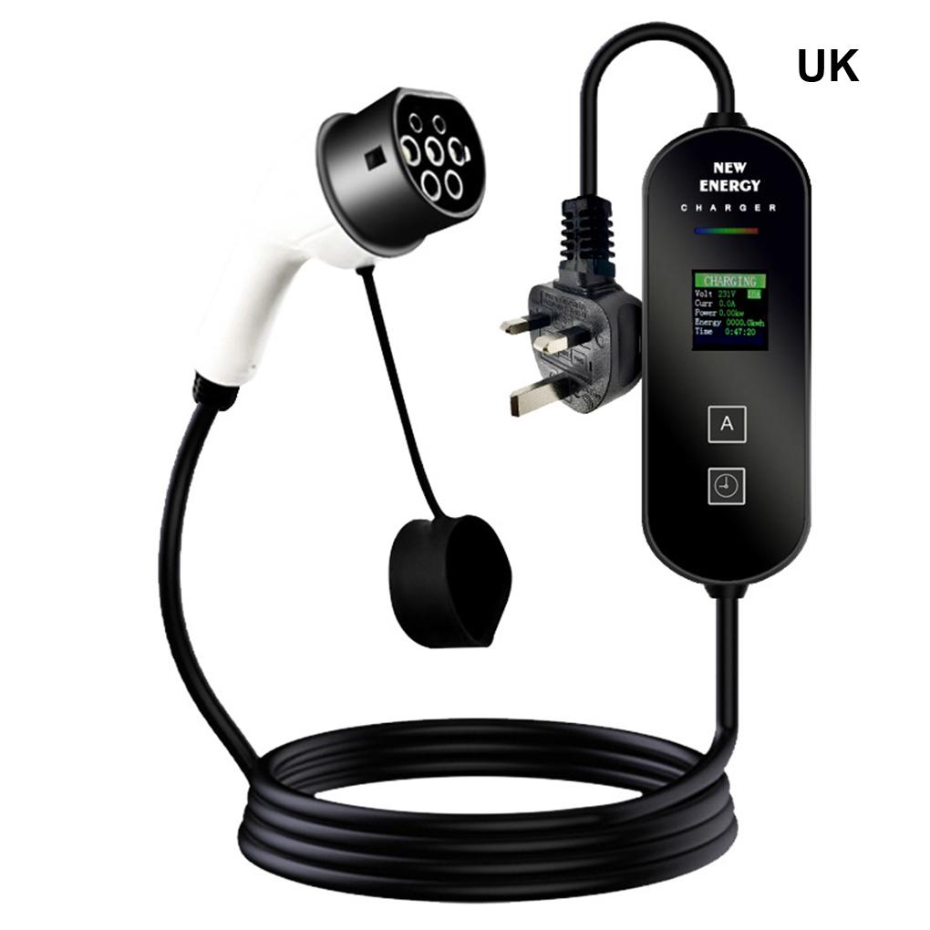 Electric Car Charger TYPE-2 Charging Cable EV Charging Station Wallbox with LED Digital Display Electric Charger 3.5KW 5M 8-16A