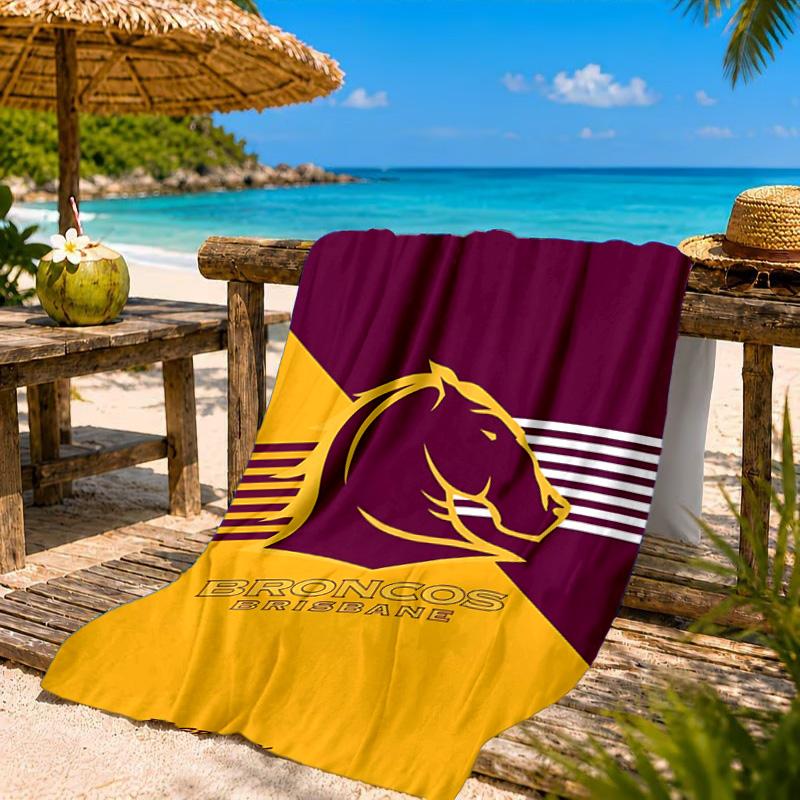 Brisbane Broncos Strandtuch, Schnelltrocknend, Pflegeleicht, Geeignet für Fitness und Strandurlaub, Sport-Essential